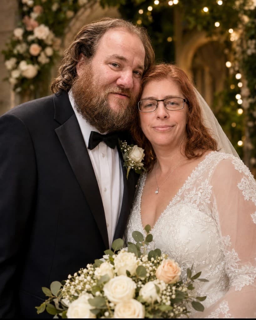 Richard and Megan on their wedding day